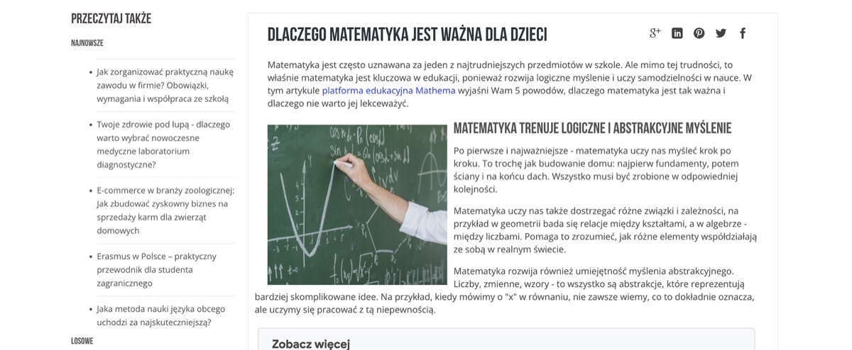 Dlaczego matematyka jest ważna dla dzieci